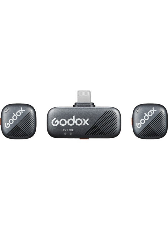 Godox Cube-S 2-Person Wireless Microphone System with Lightning Connector for iOS + GHM-001 microphone handheld adapter - Image 5